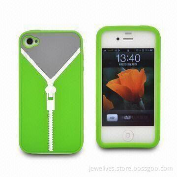Zipper Pattern Silicone Cover for iPhone 4, Superior Protection from Scratches and Dust